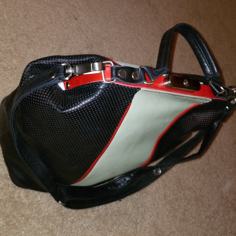 Custom Color Block Leather Bag - Picture 3 of 8